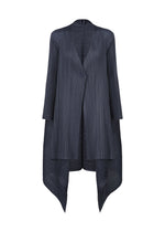 A product shot of the PLEATS PLEASE ISSEY MIYAKE CITY FRAME coat in dark navy (78).