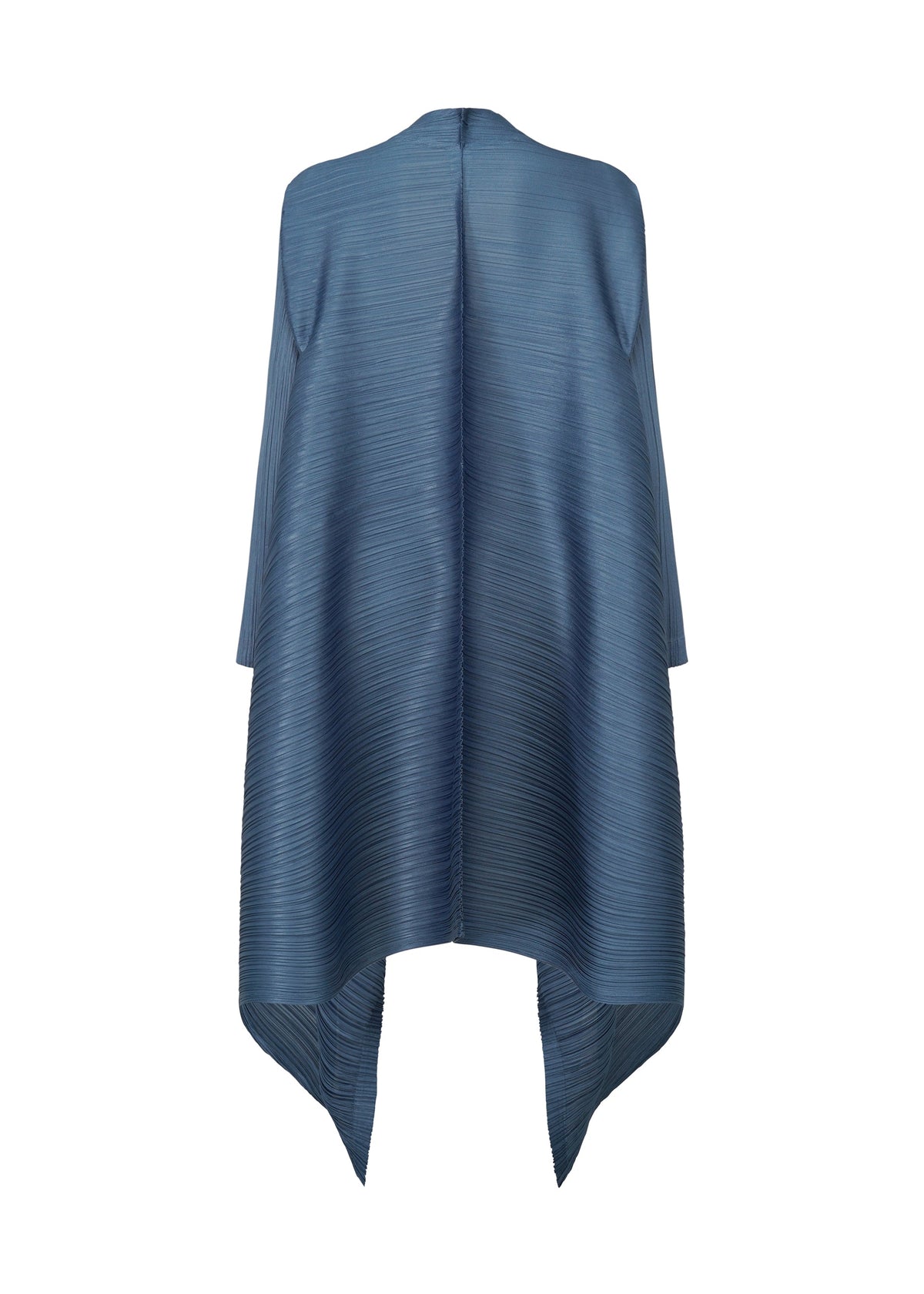 A detail shot of the PLEATS PLEASE ISSEY MIYAKE CITY FRAME coat.