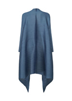 A detail shot of the PLEATS PLEASE ISSEY MIYAKE CITY FRAME coat.