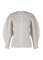 A product shot of the PLEATS PLEASE ISSEY MIYAKE MONTHLY COLORS APRIL jacket in cool grey (11).