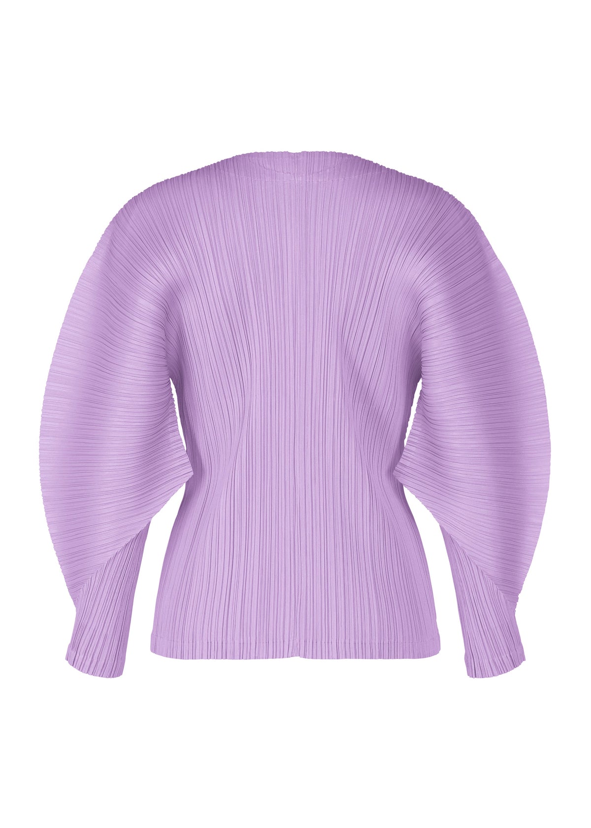 A detail shot of the PLEATS PLEASE ISSEY MIYAKE MONTHLY COLORS APRIL jacket.