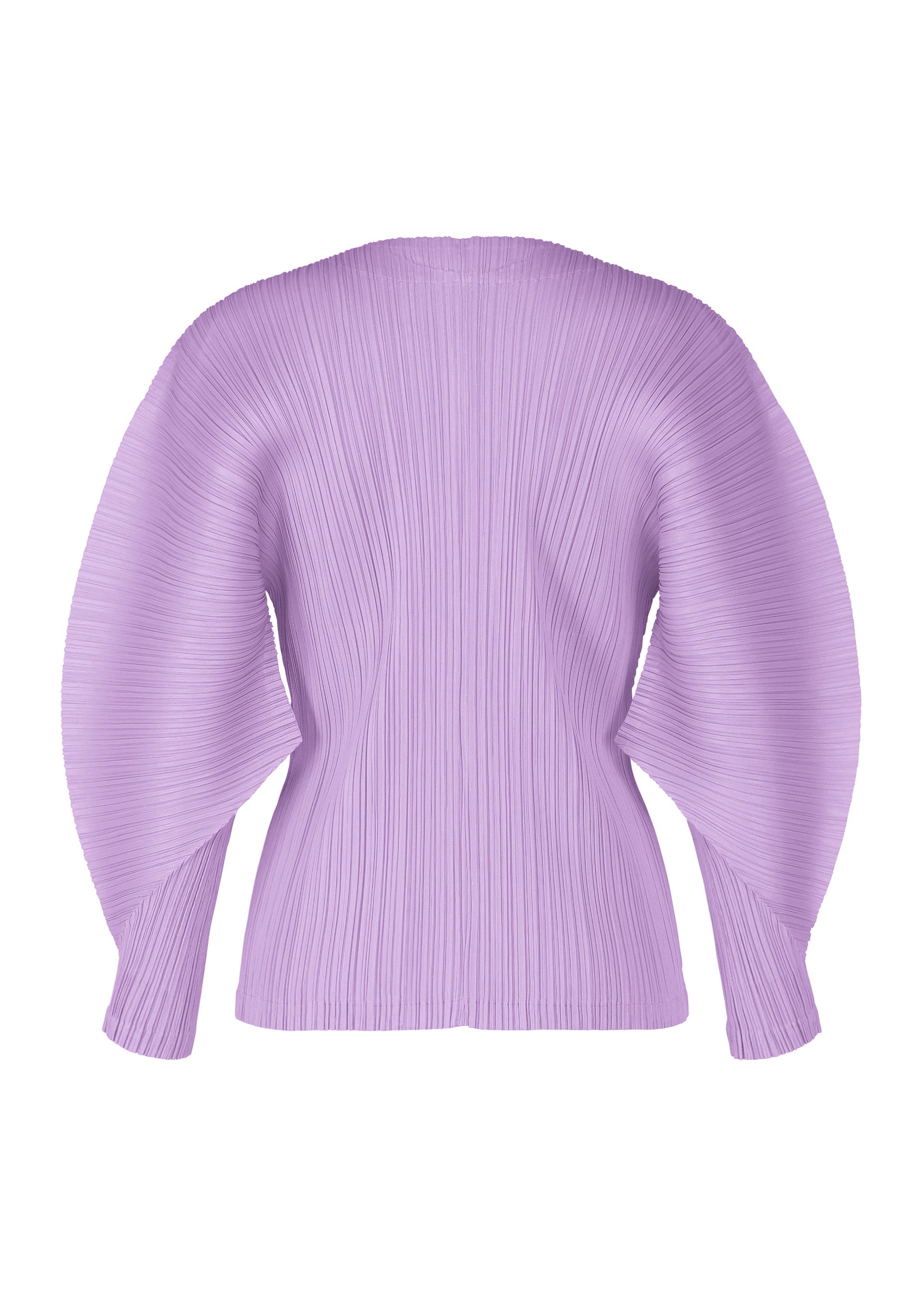 A detail shot of the PLEATS PLEASE ISSEY MIYAKE MONTHLY COLORS APRIL jacket.