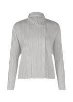 A product shot of the PLEATS PLEASE ISSEY MIYAKE MONTHLY COLORS FEBRUARY jacket in light grey (10).