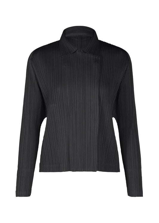 A product shot of the PLEATS PLEASE ISSEY MIYAKE MONTHLY COLORS FEBRUARY jacket in black (15).