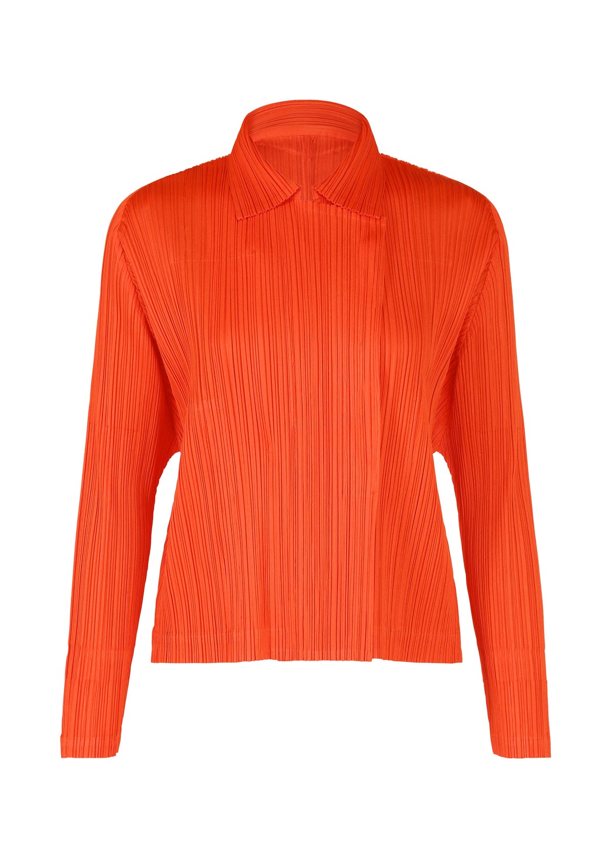 A product shot of the PLEATS PLEASE ISSEY MIYAKE MONTHLY COLORS FEBRUARY jacket in red (24).