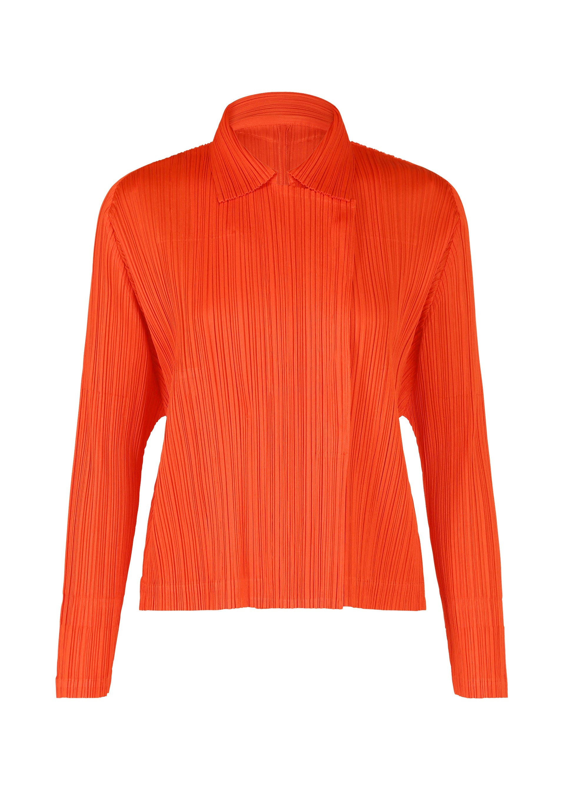 A product shot of the PLEATS PLEASE ISSEY MIYAKE MONTHLY COLORS FEBRUARY jacket in red (24).