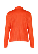 A detail shot of the PLEATS PLEASE ISSEY MIYAKE MONTHLY COLORS FEBRUARY jacket.