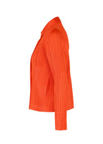 A detail shot of the PLEATS PLEASE ISSEY MIYAKE MONTHLY COLORS FEBRUARY jacket.
