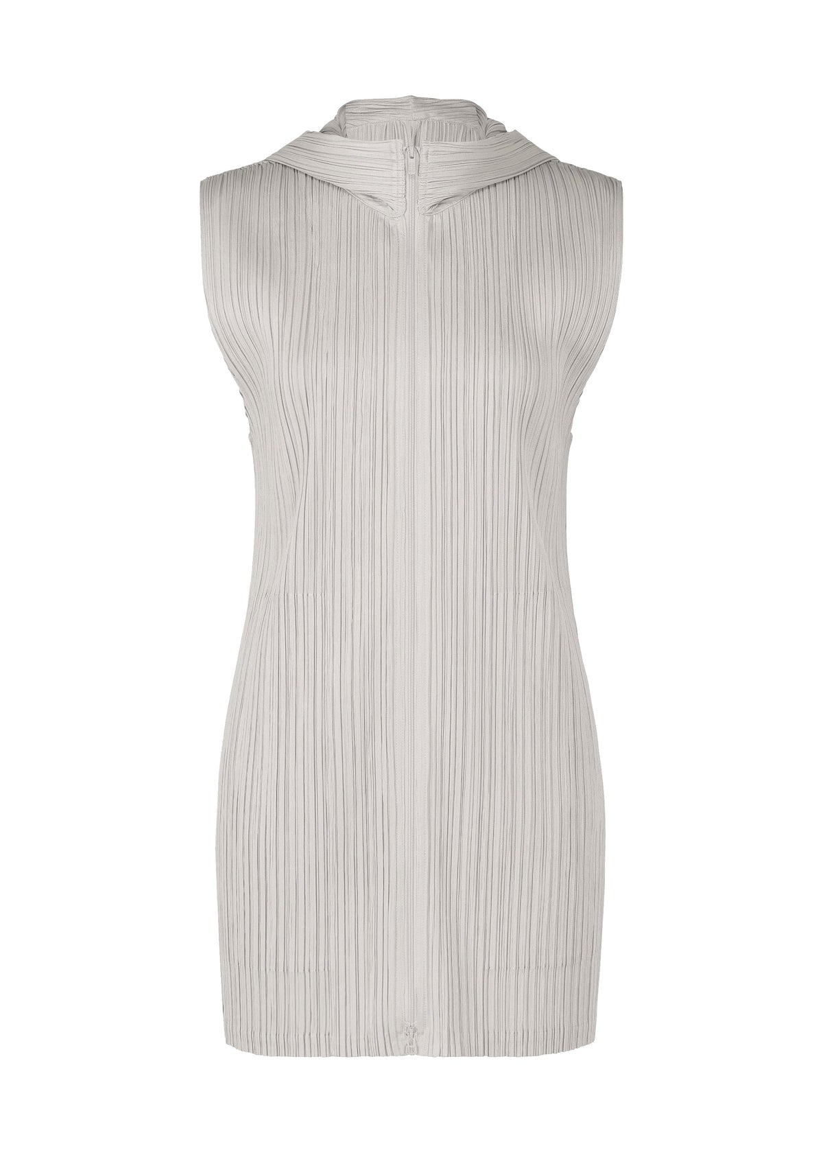 A product shot of the PLEATS PLEASE ISSEY MIYAKE MONTHLY COLORS APRIL vest in cool grey (11).