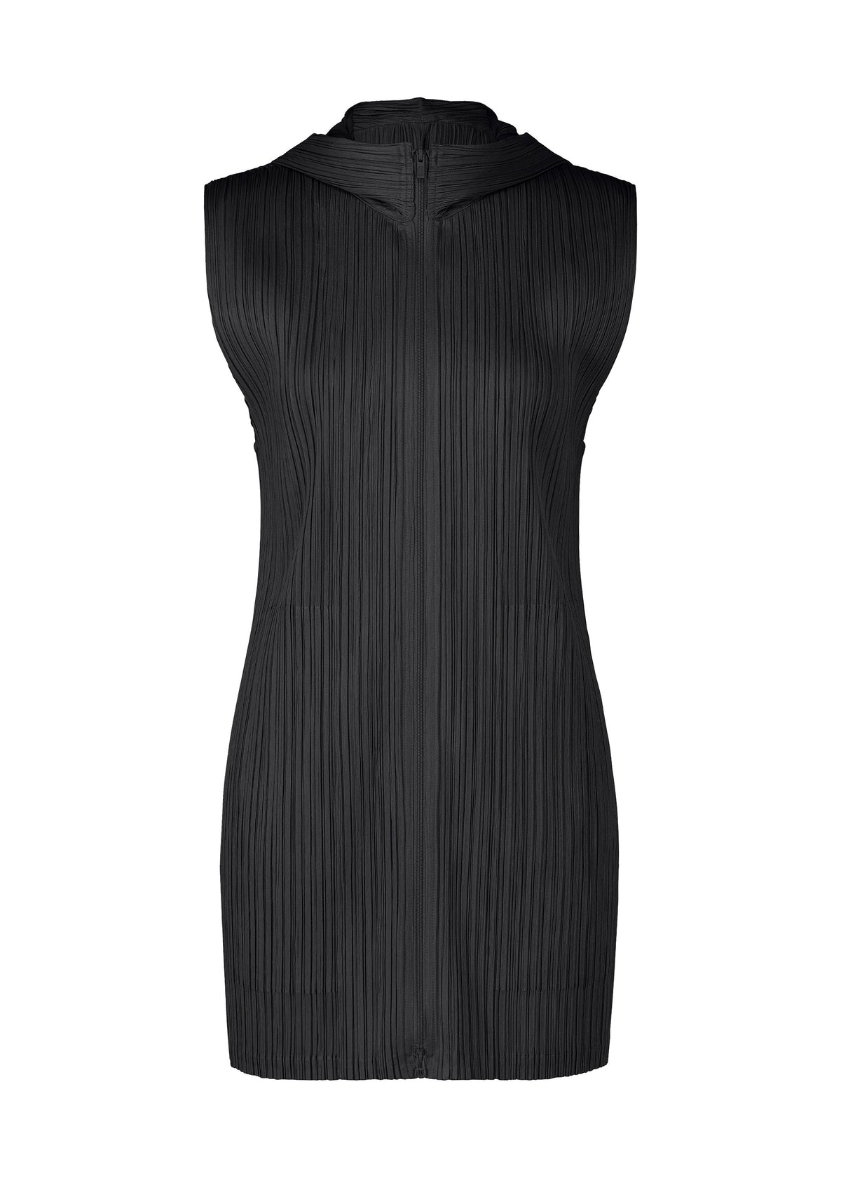 A product shot of the PLEATS PLEASE ISSEY MIYAKE MONTHLY COLORS APRIL vest in black (15).