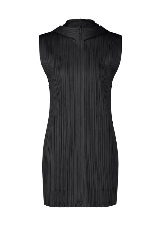 A product shot of the PLEATS PLEASE ISSEY MIYAKE MONTHLY COLORS APRIL vest in black (15).