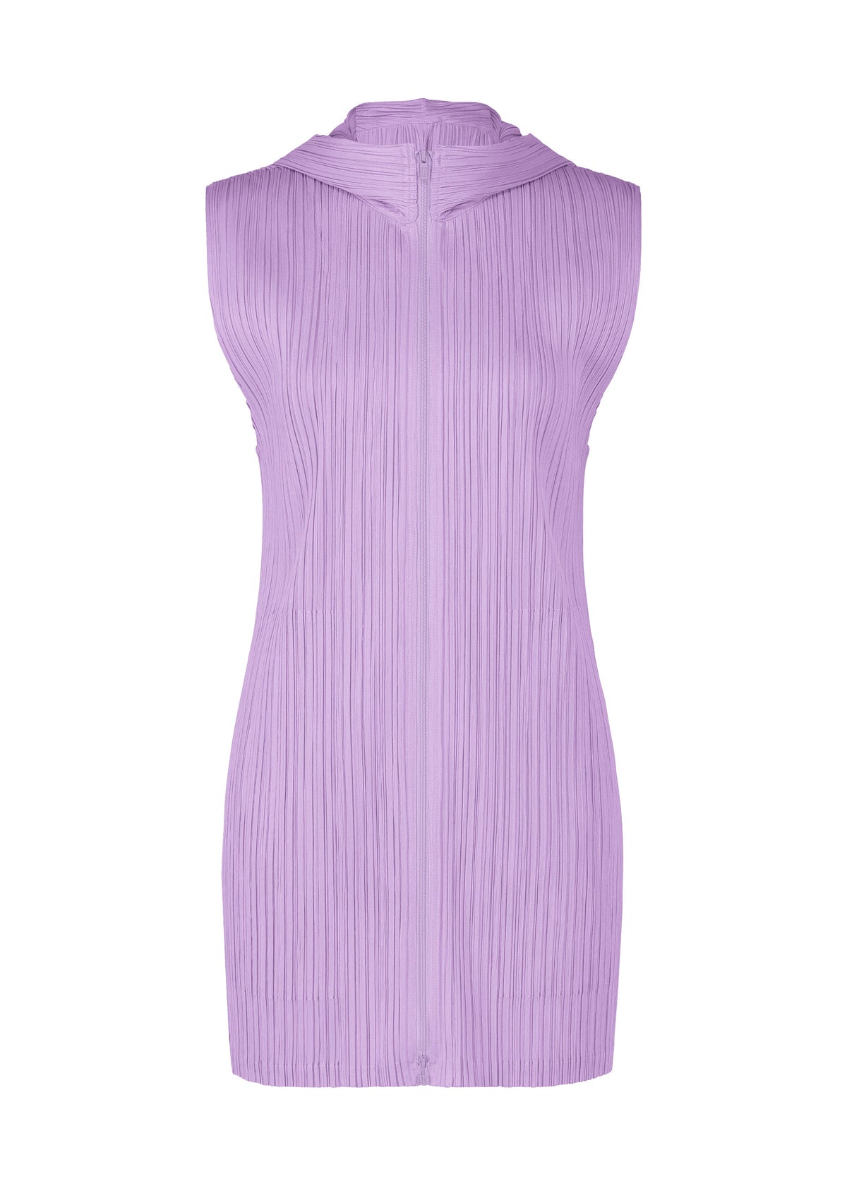A product shot of the PLEATS PLEASE ISSEY MIYAKE MONTHLY COLORS APRIL vest in light purple (80).