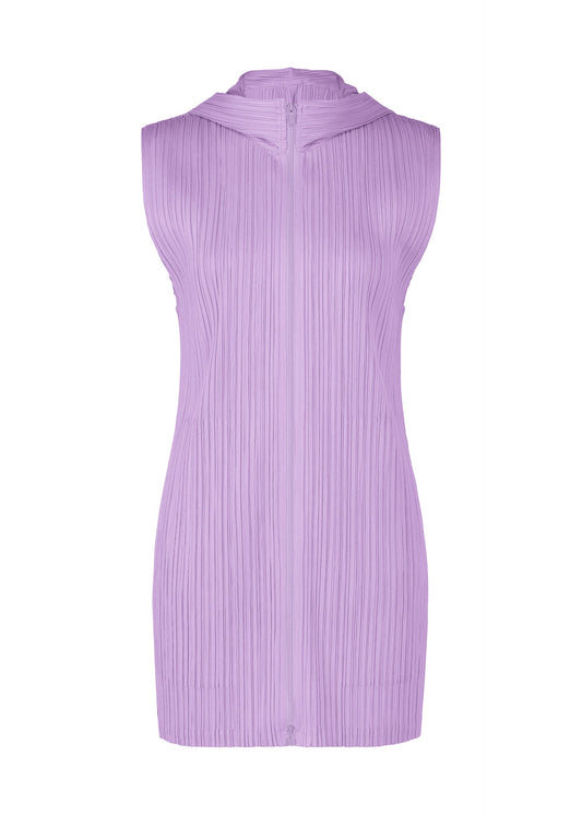 A product shot of the PLEATS PLEASE ISSEY MIYAKE MONTHLY COLORS APRIL vest in light purple (80).
