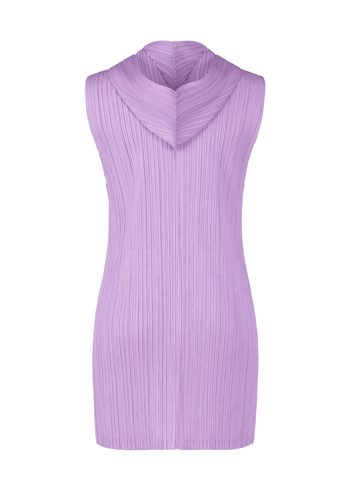 A detail shot of the PLEATS PLEASE ISSEY MIYAKE MONTHLY COLORS APRIL vest.