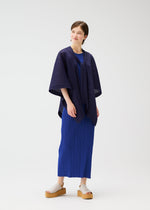 A model wears the PLEATS PLEASE ISSEY MIYAKE LUCID PLEATS vest.