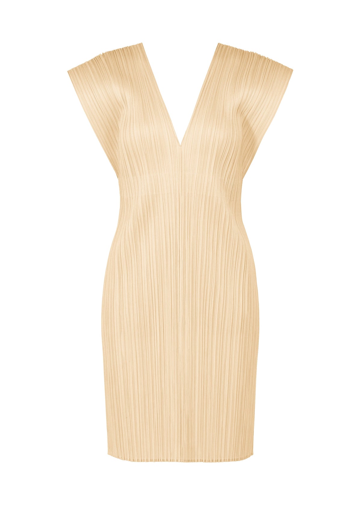 A product shot of the PLEATS PLEASE ISSEY MIYAKE LUCID PLEATS vest in light beige (39).