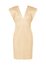 A product shot of the PLEATS PLEASE ISSEY MIYAKE LUCID PLEATS vest in light beige (39).