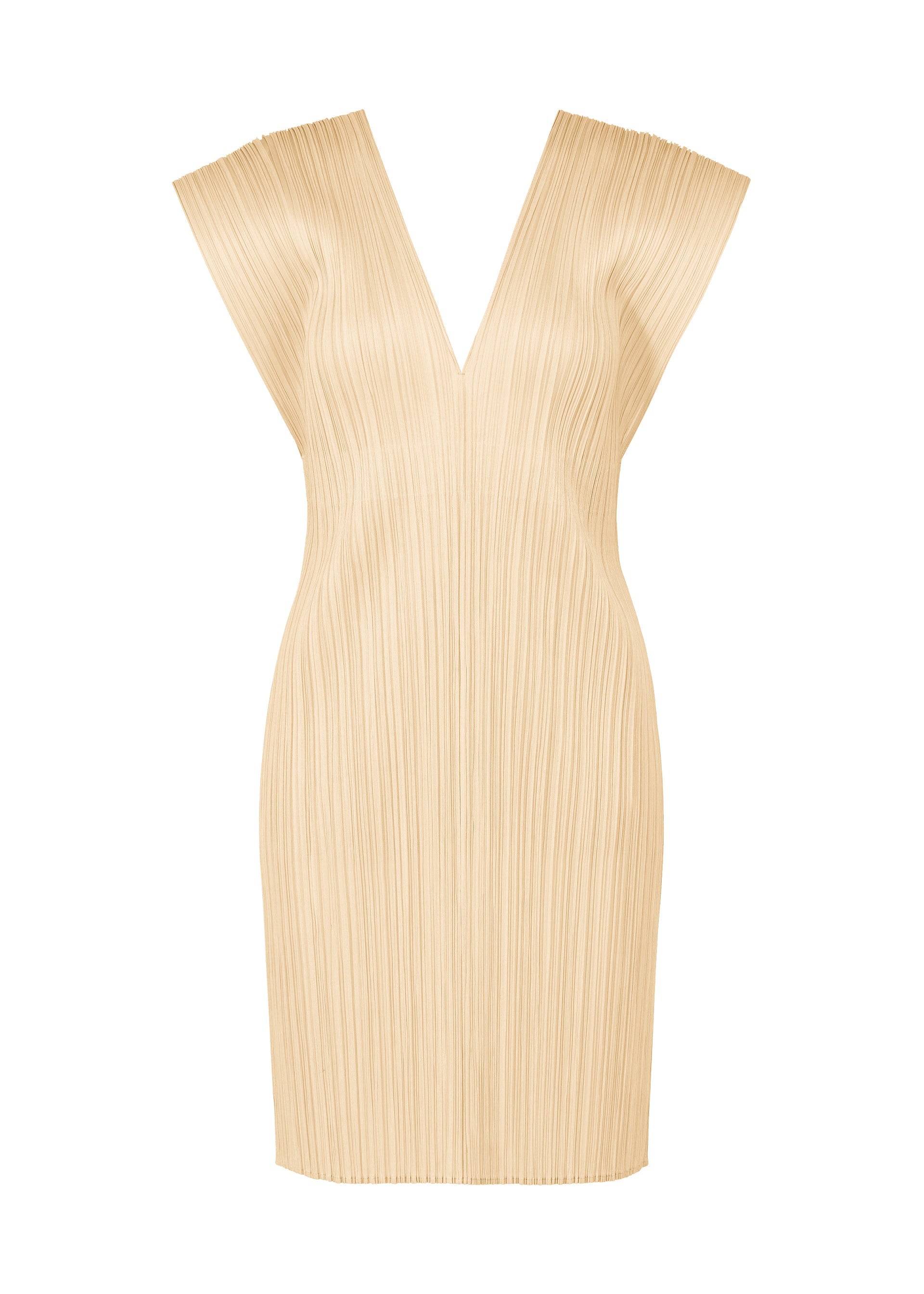 A product shot of the PLEATS PLEASE ISSEY MIYAKE LUCID PLEATS vest in light beige (39).