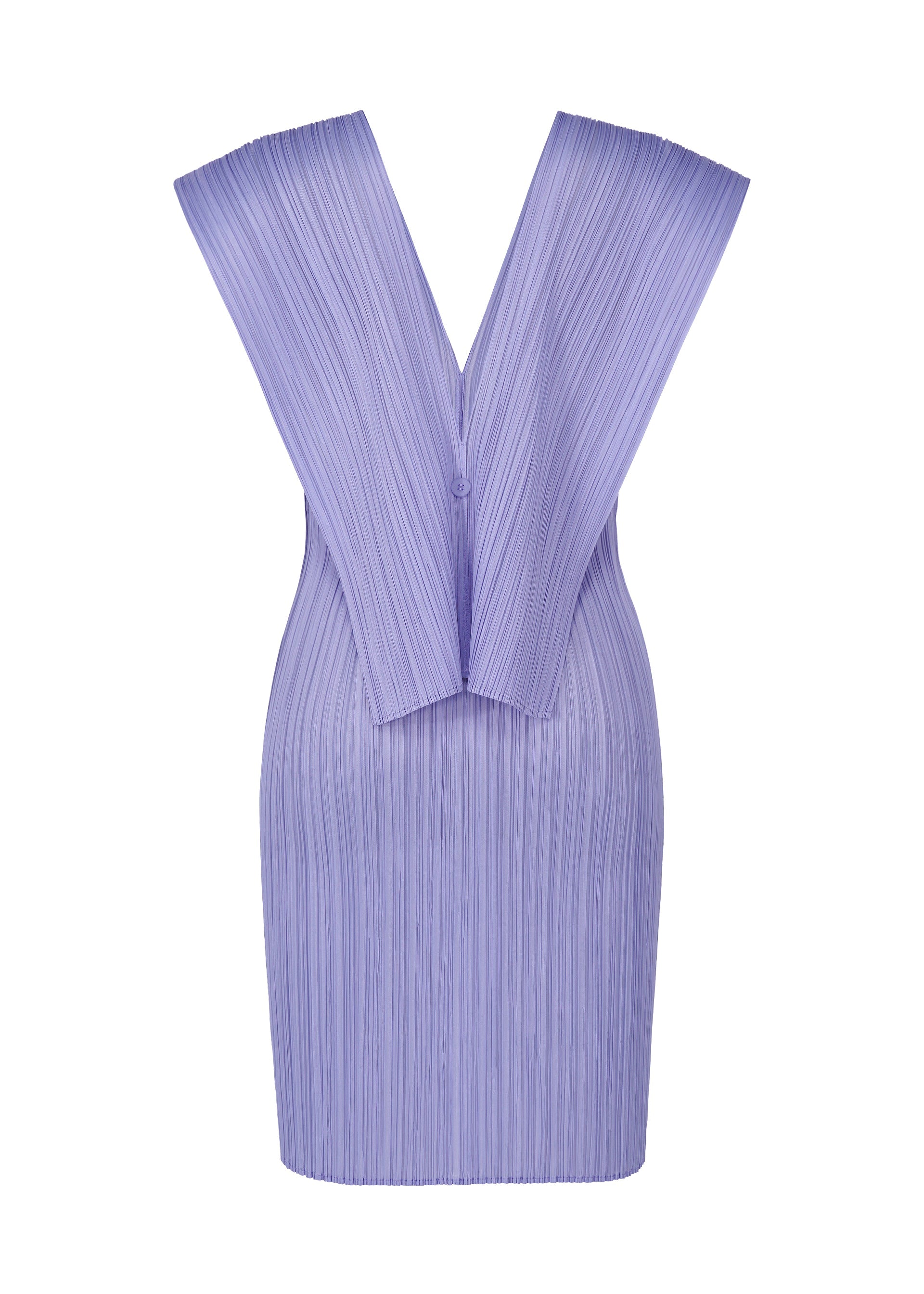 A detail shot of the PLEATS PLEASE ISSEY MIYAKE LUCID PLEATS vest.