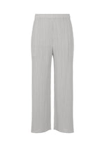 A product shot of the PLEATS PLEASE ISSEY MIYAKE MONTHLY COLORS FEBRUARY trousers in light grey (10).
