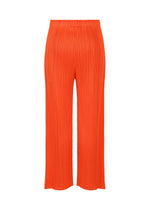 A detail shot of the PLEATS PLEASE ISSEY MIYAKE MONTHLY COLORS FEBRUARY trousers.