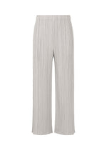 A product shot of the PLEATS PLEASE ISSEY MIYAKE MONTHLY COLORS APRIL trousers in cool grey (11).