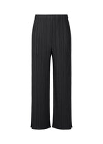 A product shot of the PLEATS PLEASE ISSEY MIYAKE MONTHLY COLORS APRIL trousers in black (15).