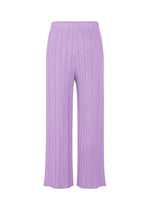 A detail shot of the PLEATS PLEASE ISSEY MIYAKE MONTHLY COLORS APRIL trousers.