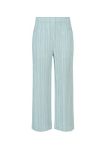 A product shot of the PLEATS PLEASE ISSEY MIYAKE COTTON DENIM trousers in light blue (70).