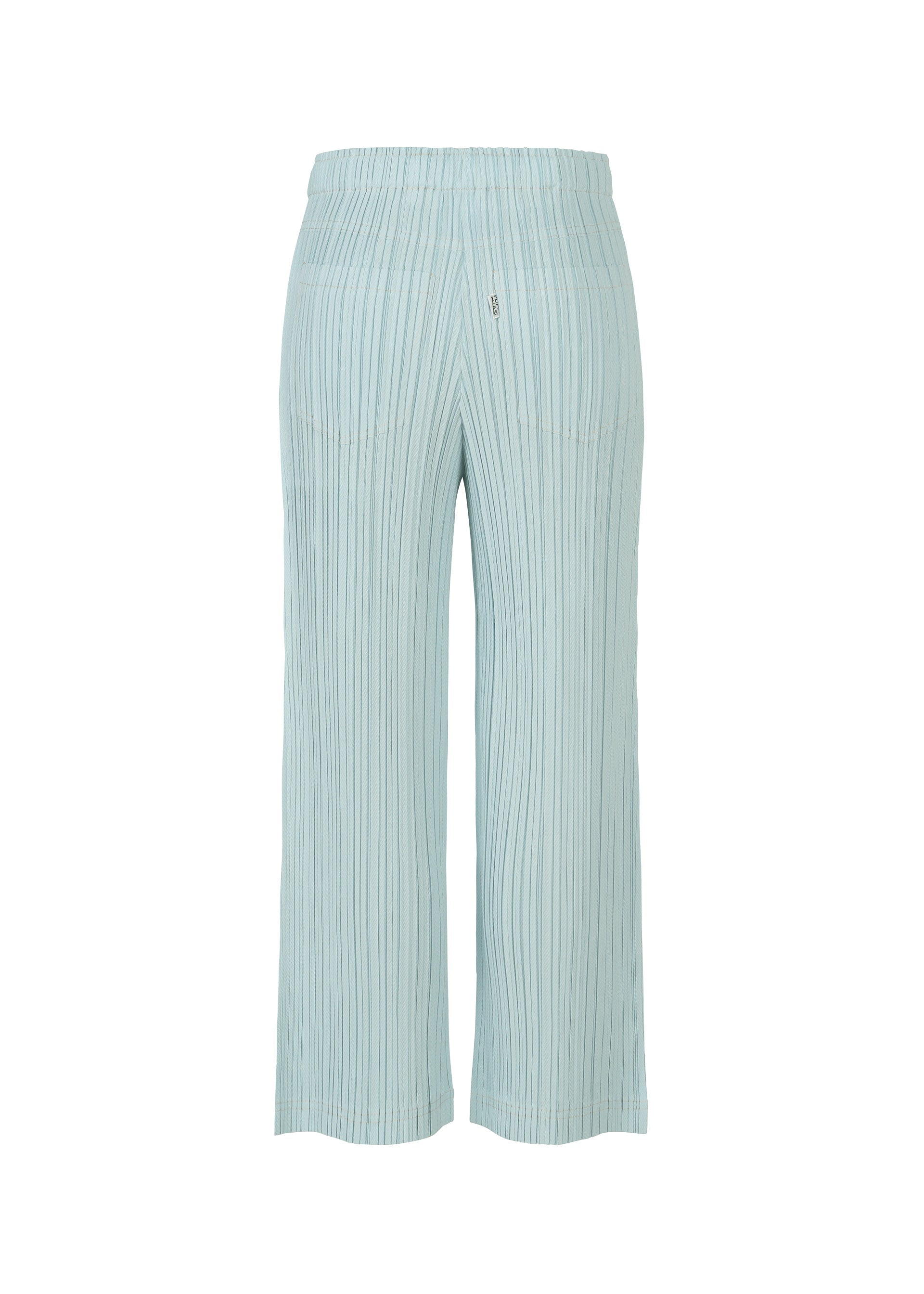 COTTON DENIM Elasticated Trousers Light Blue – The official ISSEY