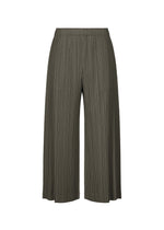 A product shot of the PLEATS PLEASE ISSEY MIYAKE OPAQUE BOTTOMS trousers in charcoal.