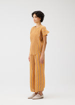 COTTON ZIGZAG Trousers Yellow Orange