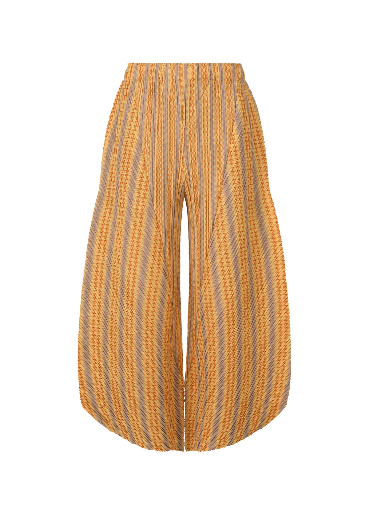 COTTON ZIGZAG Trousers Yellow Orange