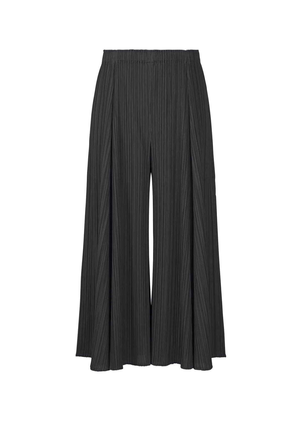 A product shot of the PLEATS PLEASE ISSEY MIYAKE MELLOW PLEATS trousers in black (15).