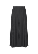 A product shot of the PLEATS PLEASE ISSEY MIYAKE MELLOW PLEATS trousers in black (15).