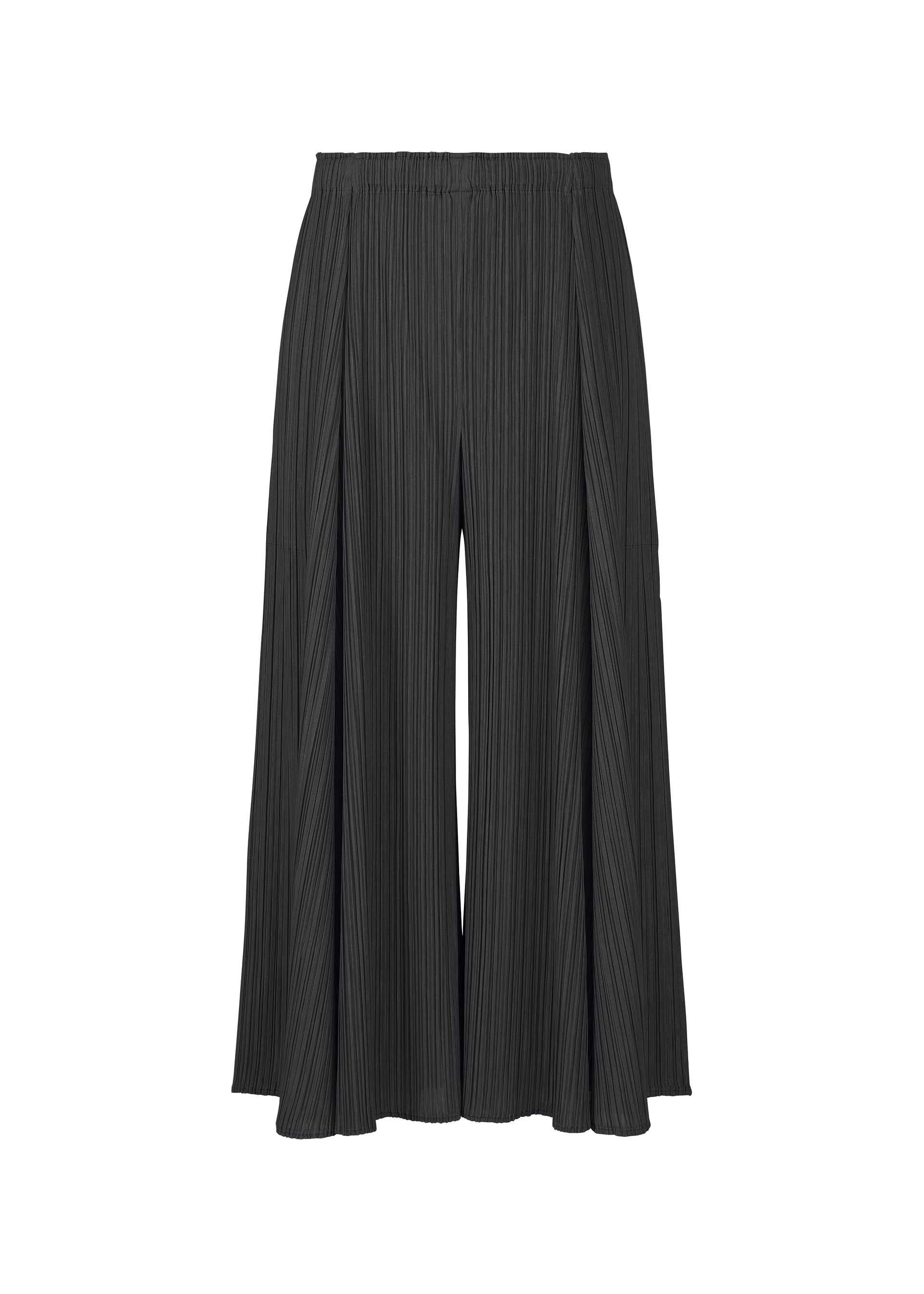 A product shot of the PLEATS PLEASE ISSEY MIYAKE MELLOW PLEATS trousers in black (15).