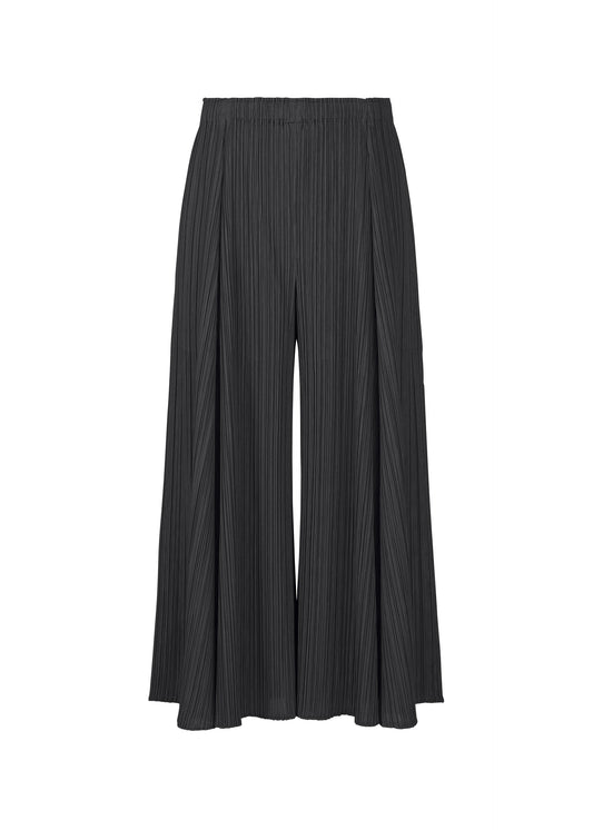 A product shot of the PLEATS PLEASE ISSEY MIYAKE MELLOW PLEATS trousers in black (15).