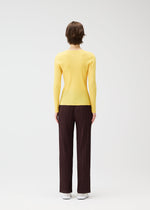 A model wears the PLEATS PLEASE ISSEY MIYAKE THICKER BOTTOMS 1 clothing.