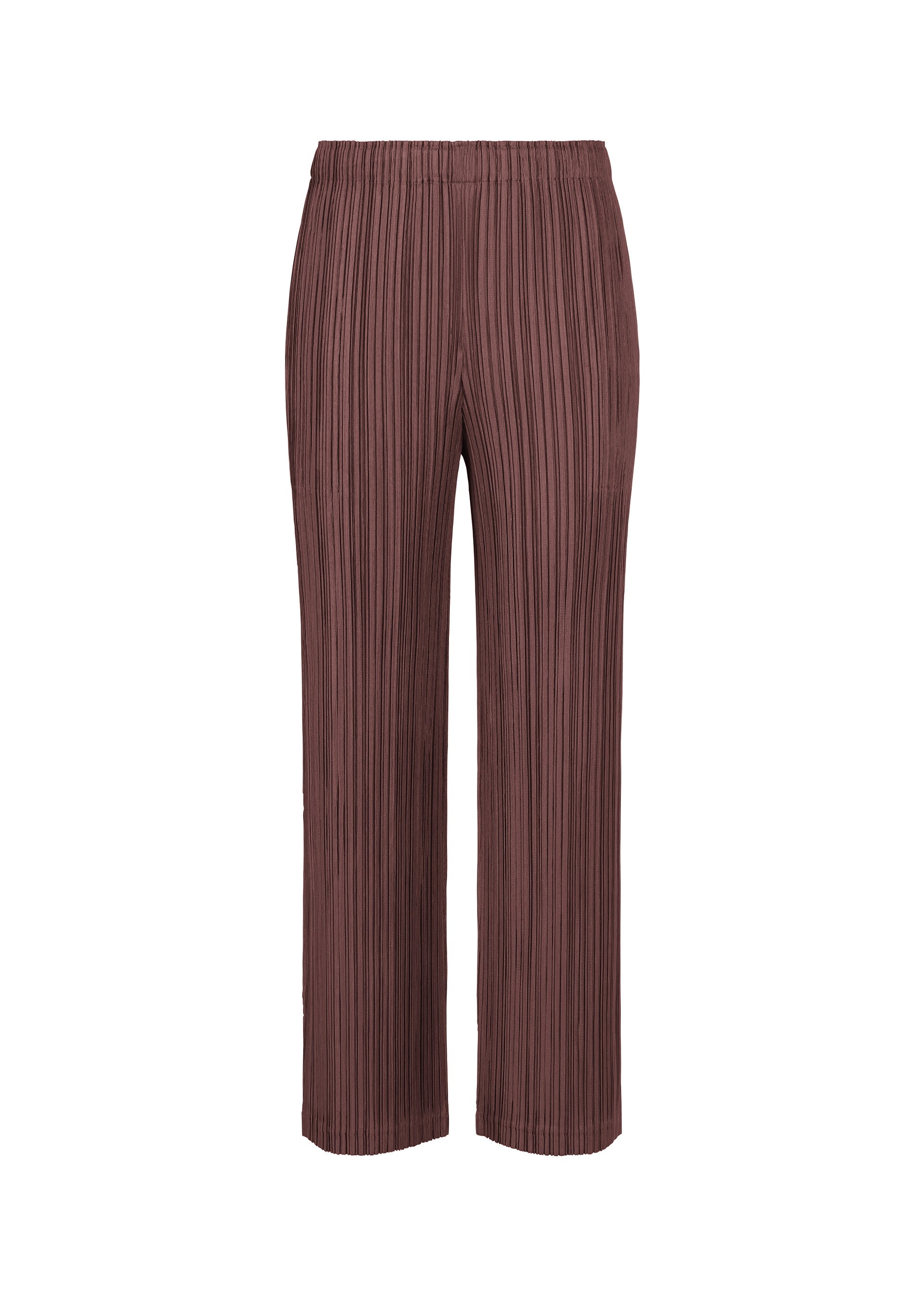 A product shot of the PLEATS PLEASE ISSEY MIYAKE THICKER BOTTOMS 1 clothing in bordeaux (84).