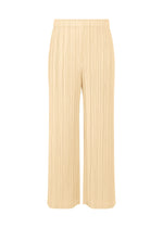 A product shot of the PLEATS PLEASE ISSEY MIYAKE LOOP BOTTOMS trousers in light beige (39).