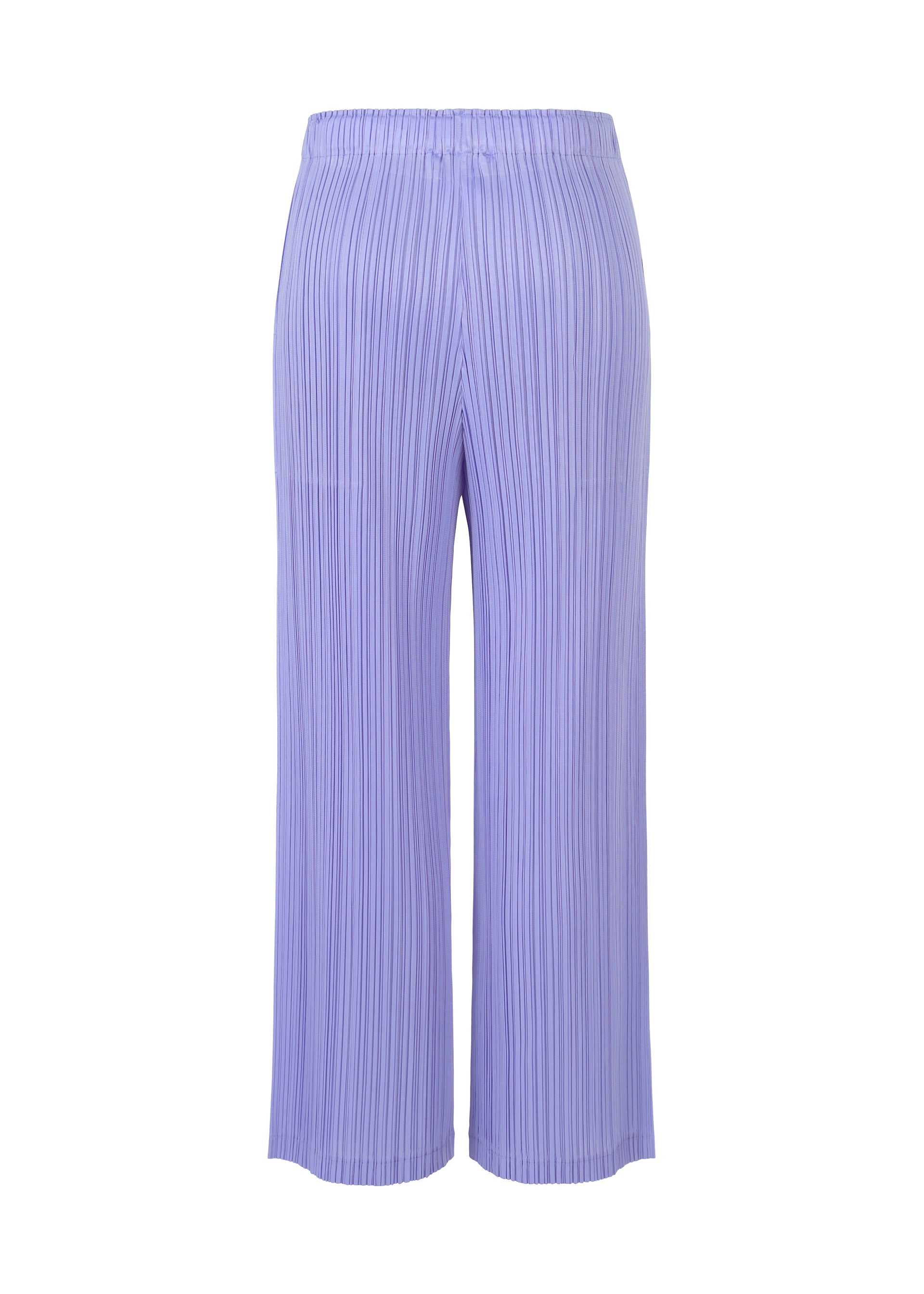 A detail shot of the PLEATS PLEASE ISSEY MIYAKE LOOP BOTTOMS trousers.