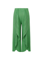 A detail shot of the PLEATS PLEASE ISSEY MIYAKE LEAF trousers.