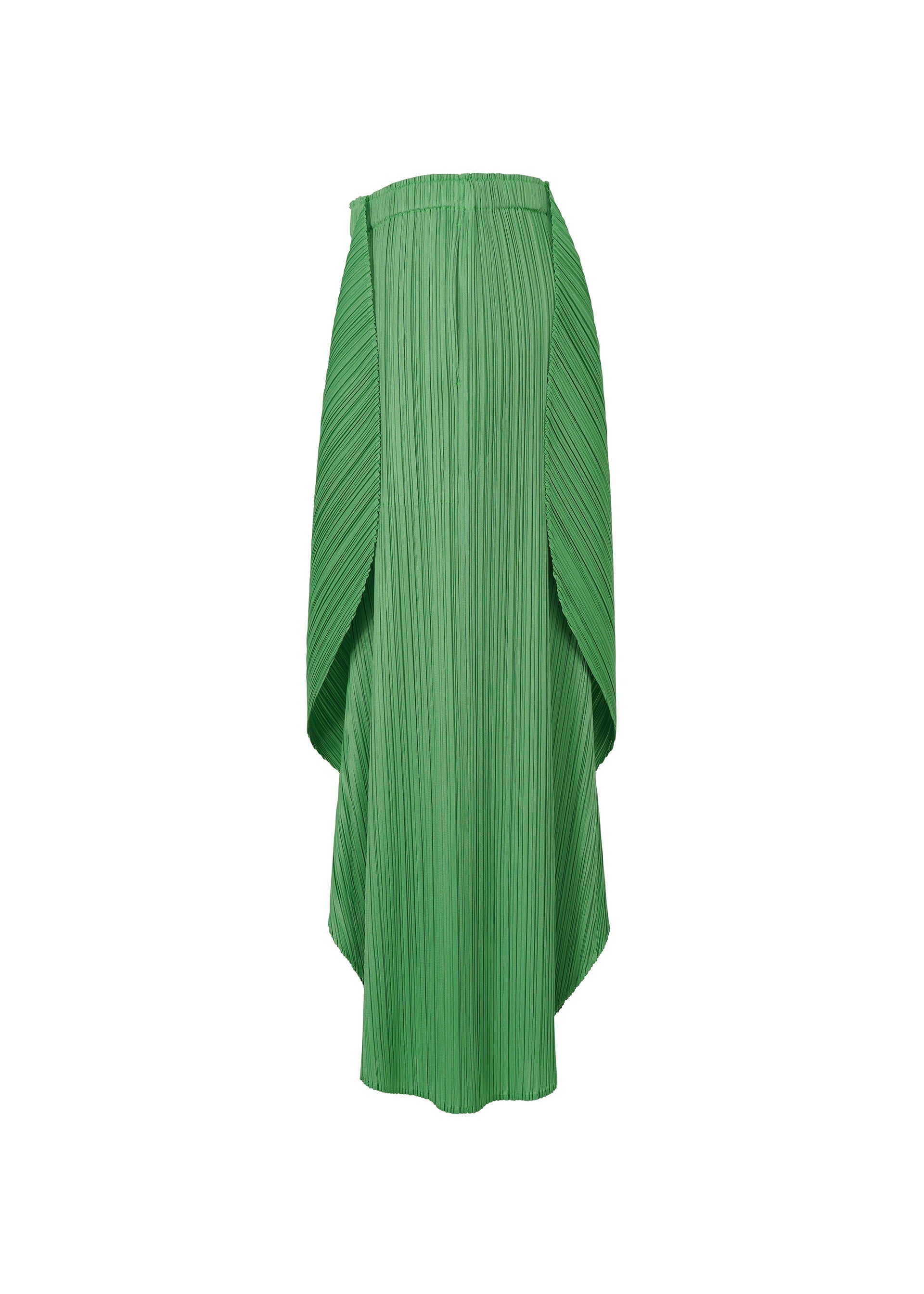 A detail shot of the PLEATS PLEASE ISSEY MIYAKE LEAF trousers.