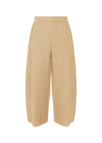 A product shot of the PLEATS PLEASE ISSEY MIYAKE COAST trousers in sand beige (43).