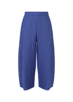 A product shot of the PLEATS PLEASE ISSEY MIYAKE COAST trousers in blue (72).
