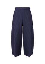 A product shot of the PLEATS PLEASE ISSEY MIYAKE COAST trousers in navy (75).