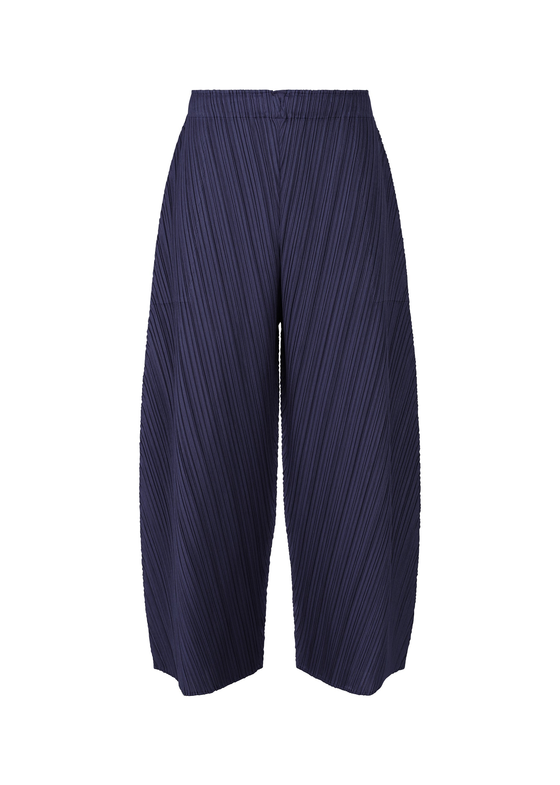 A product shot of the PLEATS PLEASE ISSEY MIYAKE COAST trousers in navy (75).