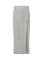 A product shot of the PLEATS PLEASE ISSEY MIYAKE FACADE trousers in light grey (10).