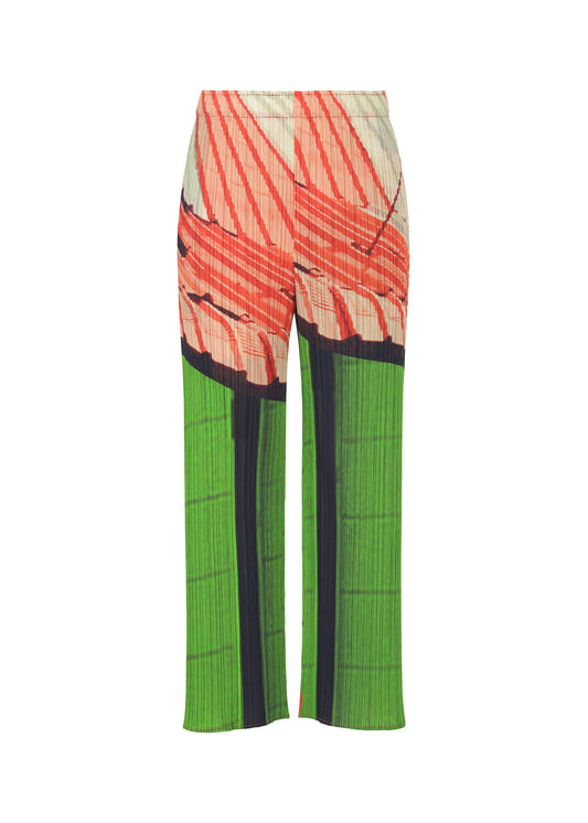 A product shot of the PLEATS PLEASE ISSEY MIYAKE CITY COLLAGE clothing in red x green (08).