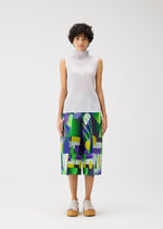 A model wears the PLEATS PLEASE ISSEY MIYAKE PLAYGROUND trousers.